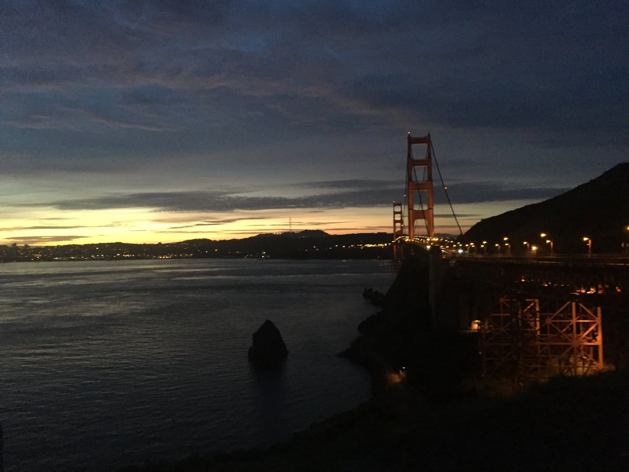 Sleeping at a rest stop in San Francisco. This was the view from my car