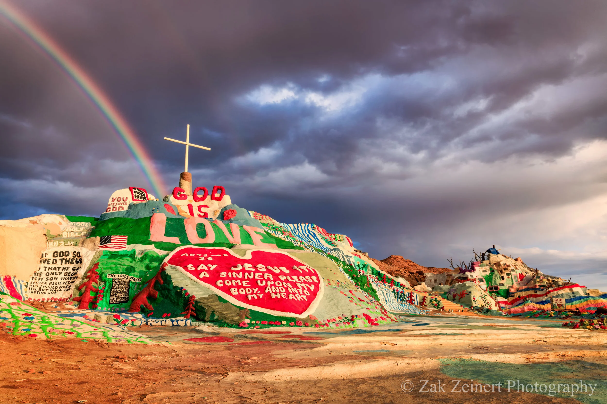 Salvation Mountain at sunset