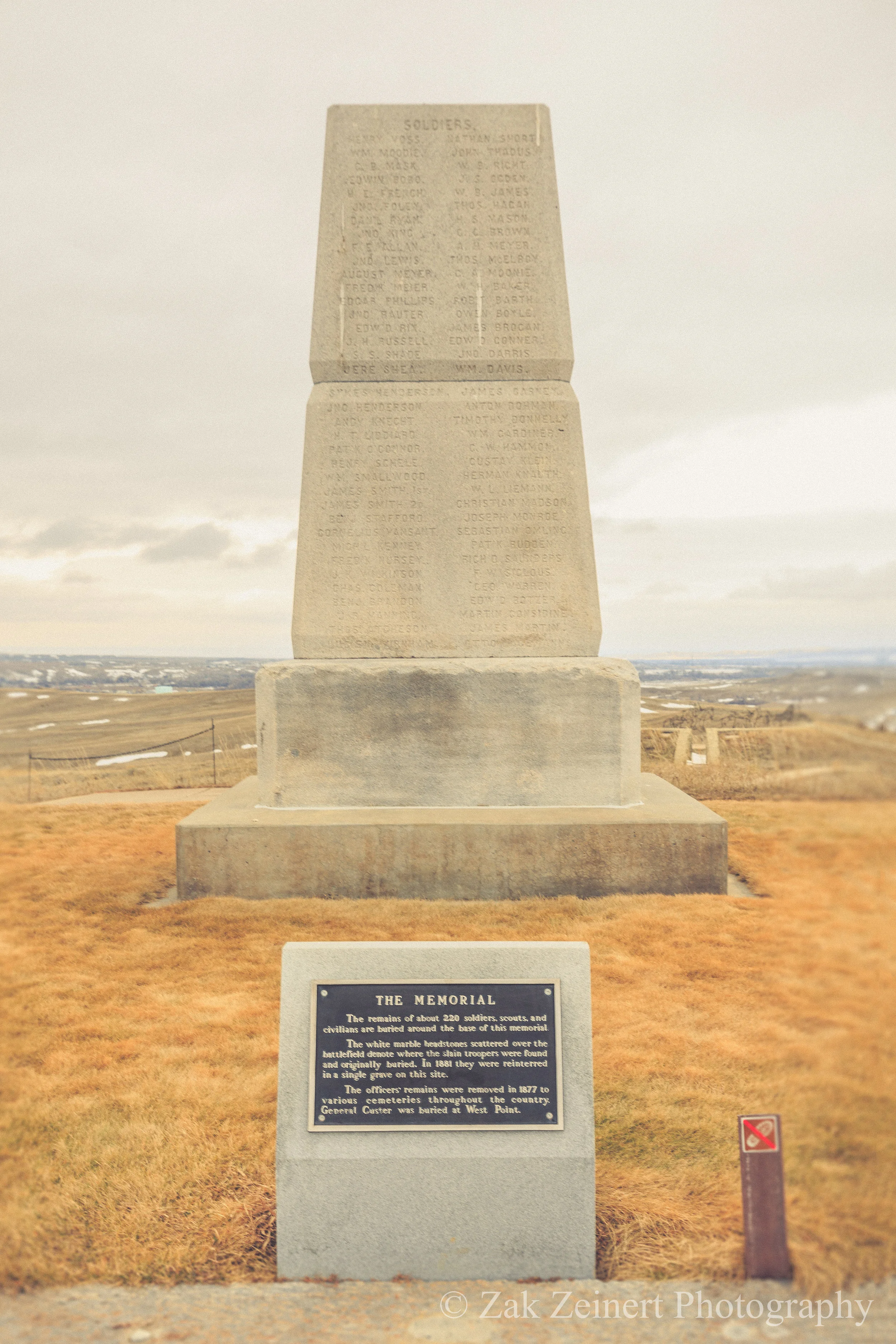 Monument marking the location where General Custer and his men were found dead