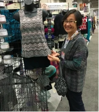 Mari Tobita with one of her designs at TNNA