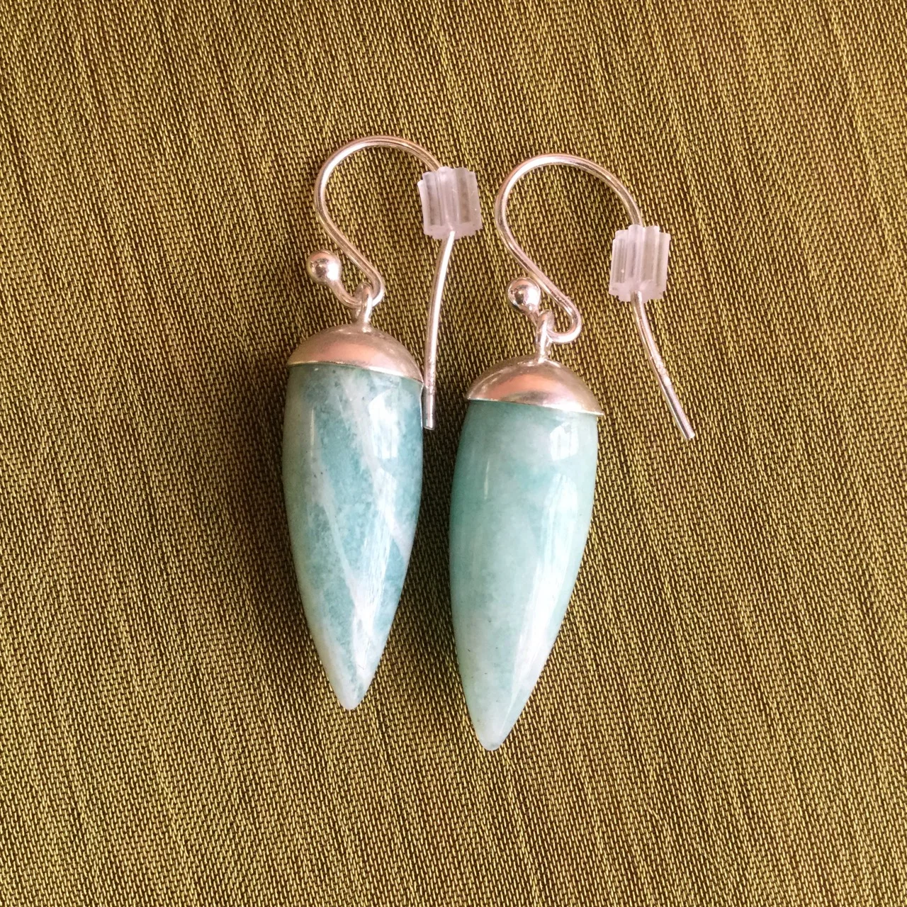 Auction Item 09: Amazonite Earrings by jeweler VeryNYC Value: $90.-- Made by jeweler Ray Anne School - VeryNYC