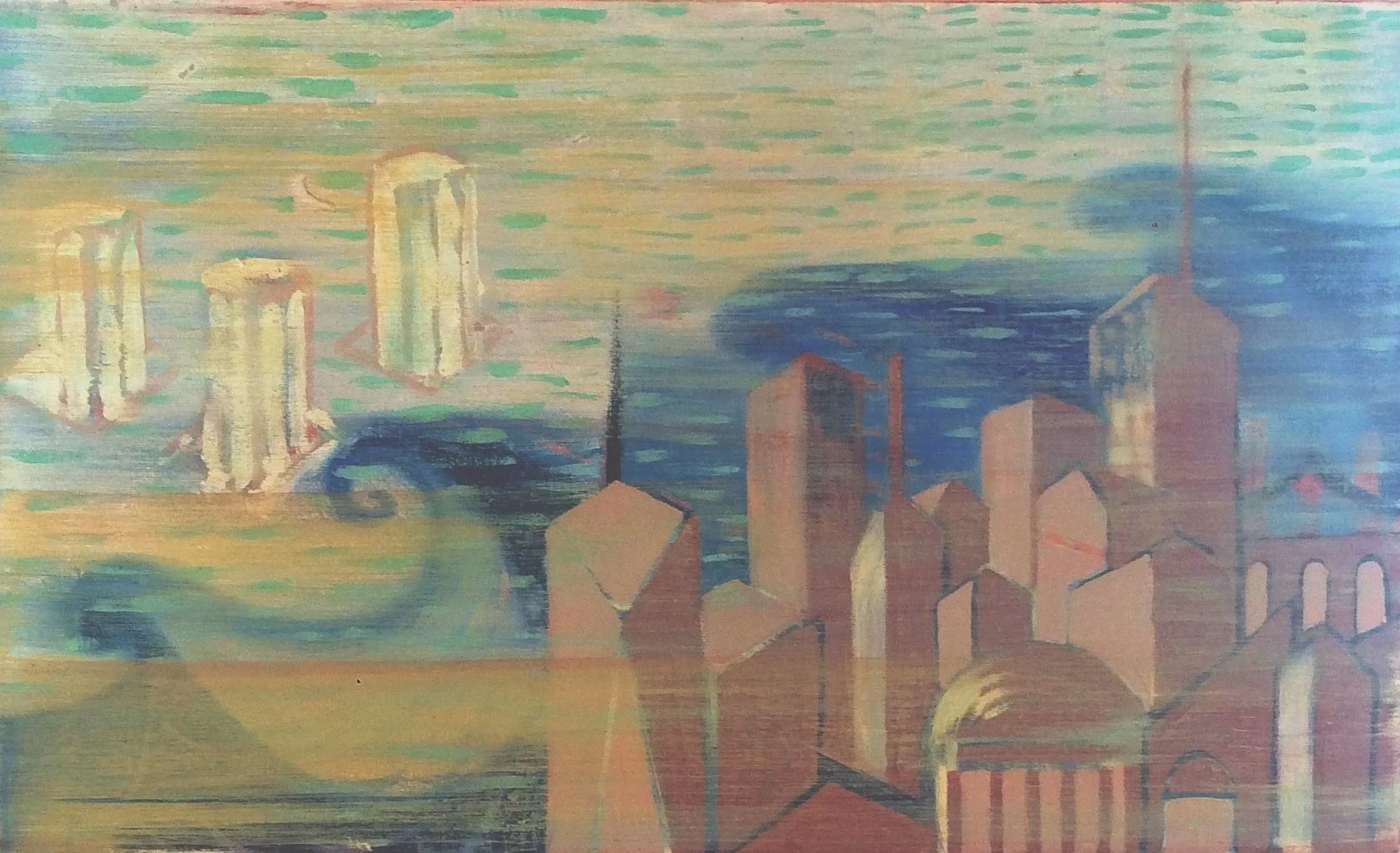 New York-Aegean Oil on canvas, 30x50 cm / 11,8x19,6 inches