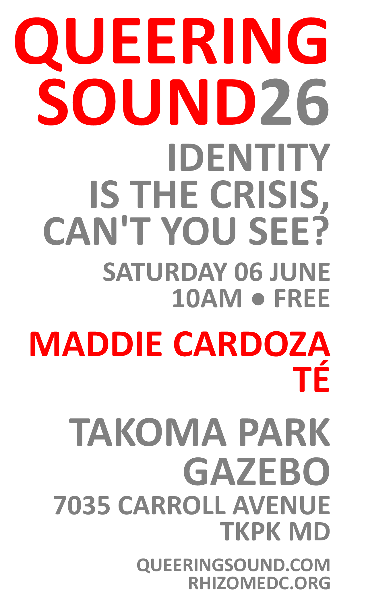 QUEERING SOUND at the Gazebo: Maddie Cardoza / Té