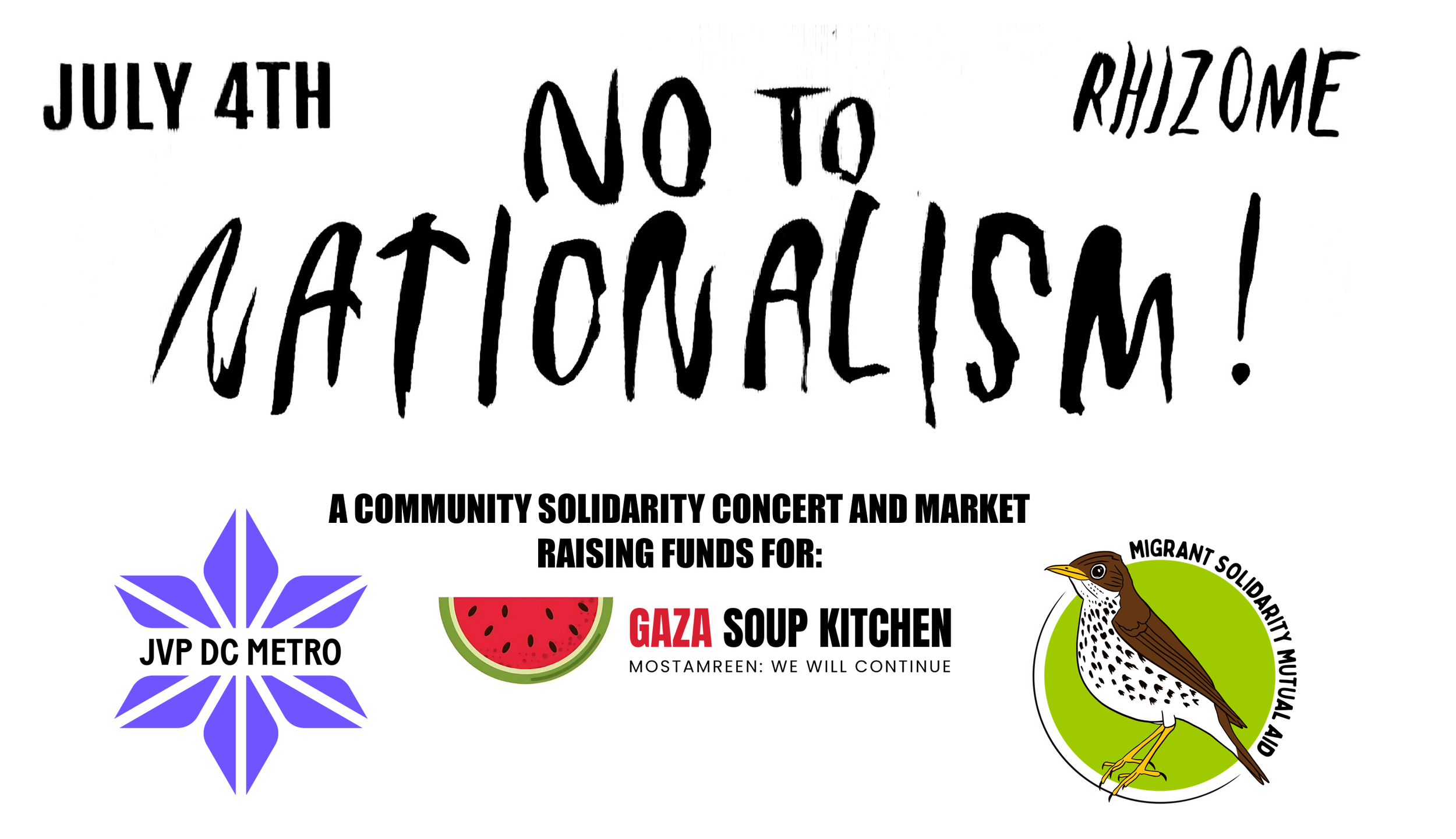No To Nationalism! A community solidarity market, concert, and fundraiser