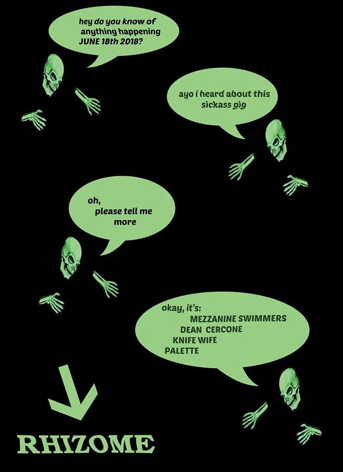 Monday June 18th 7PM $10 Mezzanine Swimmers (NYC) Dean Cercone (NYC) Palette Knife Wife