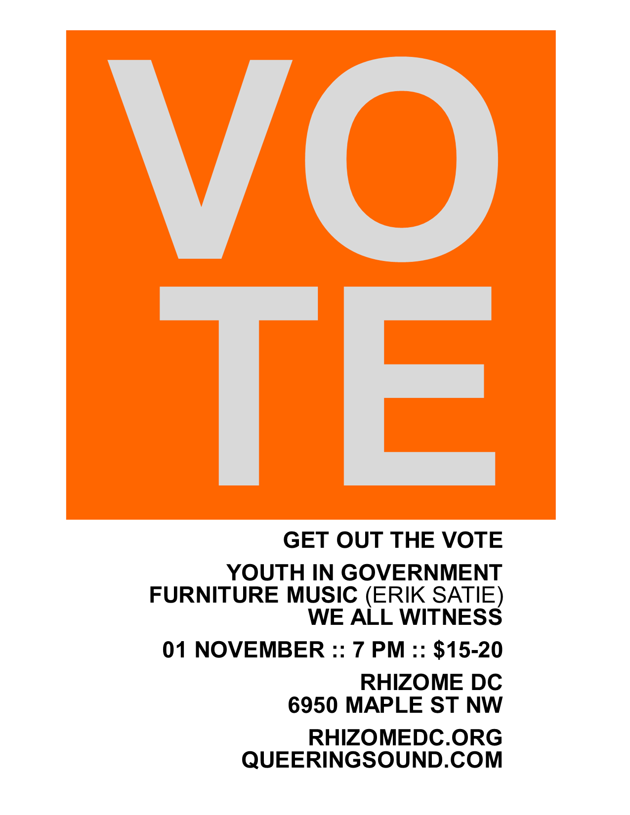 GET OUT THE VOTE - Youth in Government / Furniture Music / We All Witness