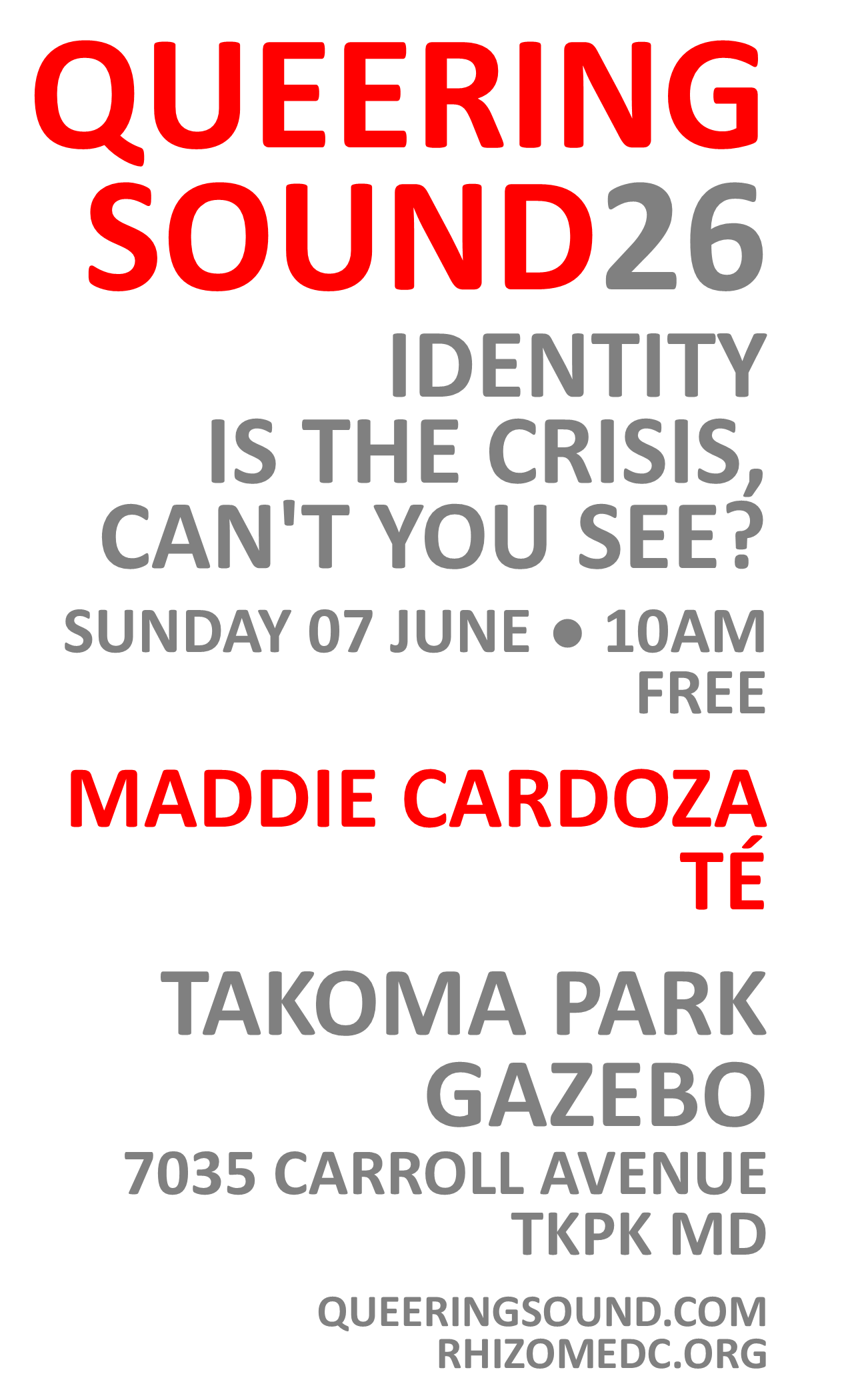 QUEERING SOUND at the Gazebo: Maddie Cardoza / Té