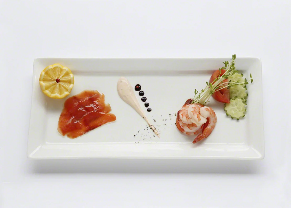 Duo de saumon fumé et crevettes