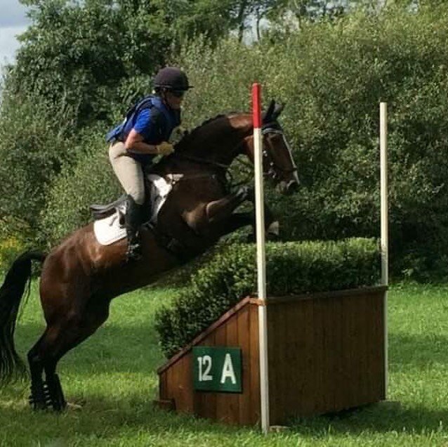 Colleen has a new Preliminary horse in the barn !! Coherence finished his first prelim today with a clear Cross Country!! Not to bad for a Dutch Harness Horse !! Thanks to @aleihy for these pictures #FSG