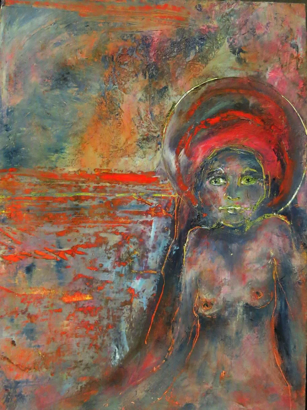 I Will Stand In Stillness and Wait / 12x9 / Oil and Cold Wax on Board