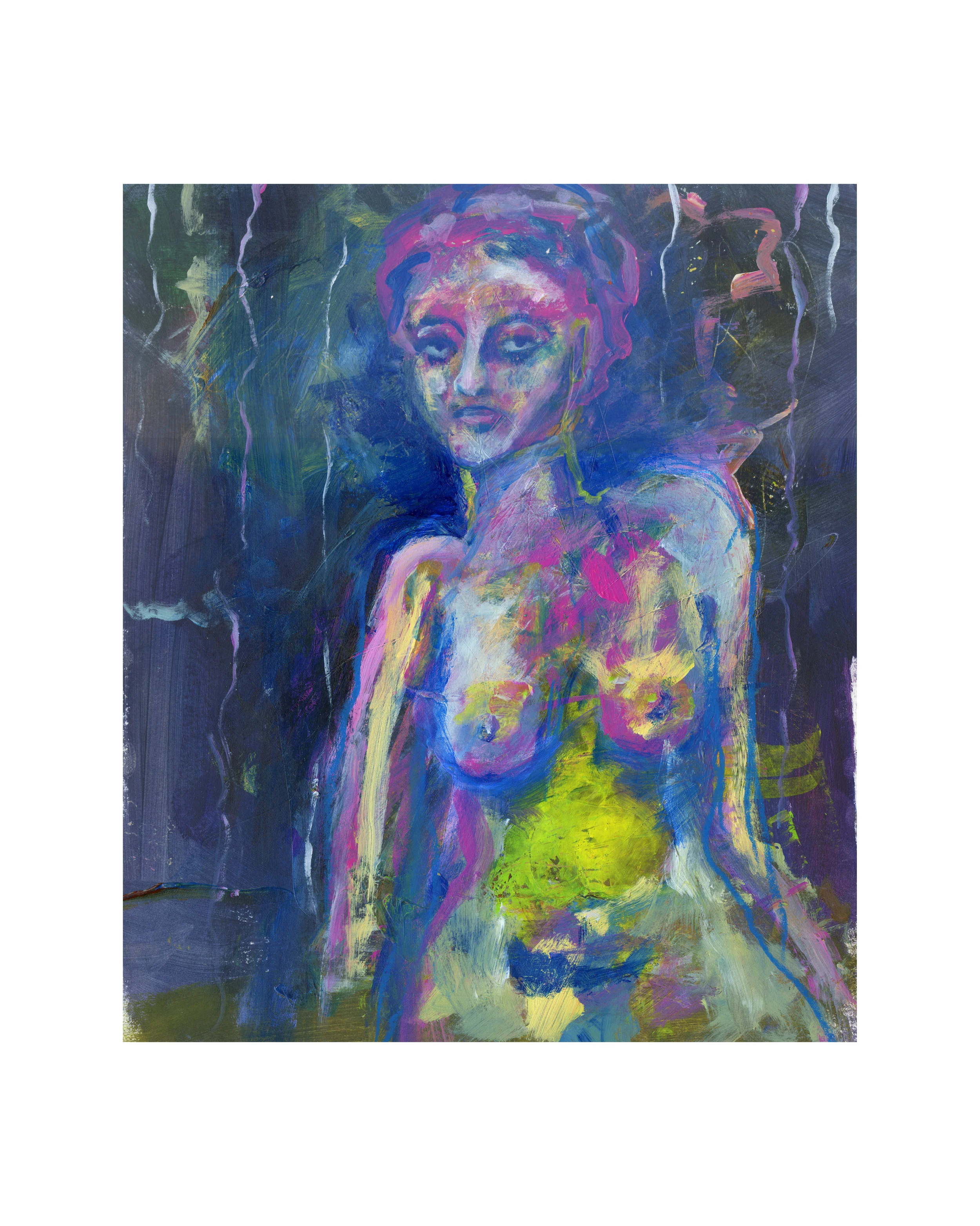 Sara / Acrylic on paper (10x12) / Matted (14x16) $220