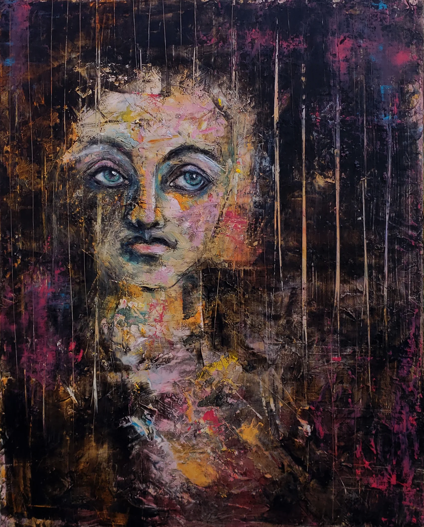 Refusing the Cage of Darkness / 20x16 / Oil and Cold Wax