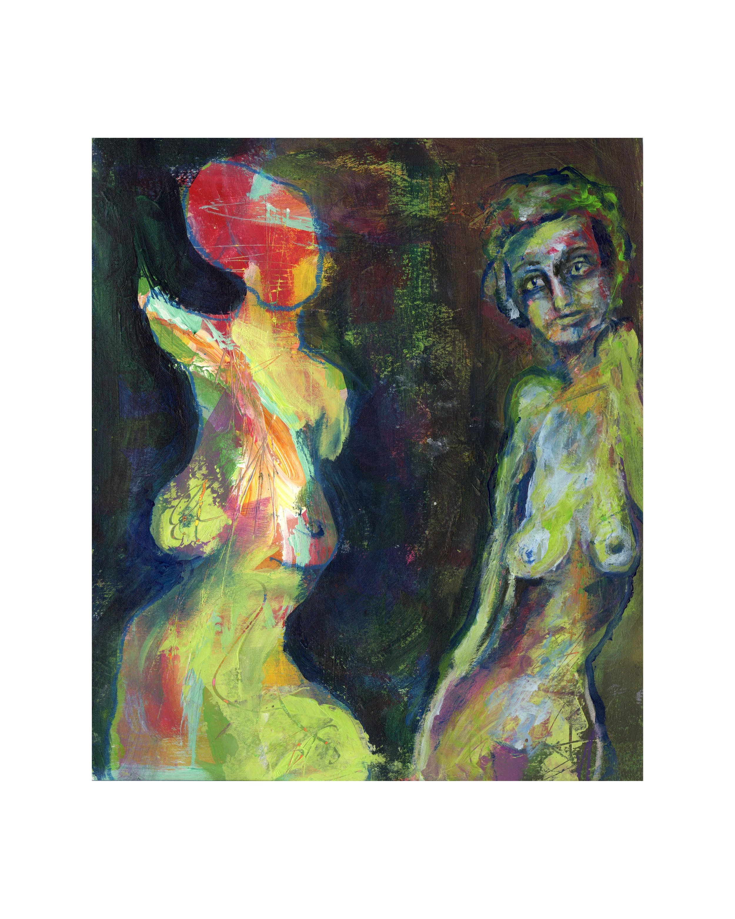 Marlene and Mary Original Acrylic on Paper /Matted to 14x16 / $220 / $25 for Reproduction Prints
