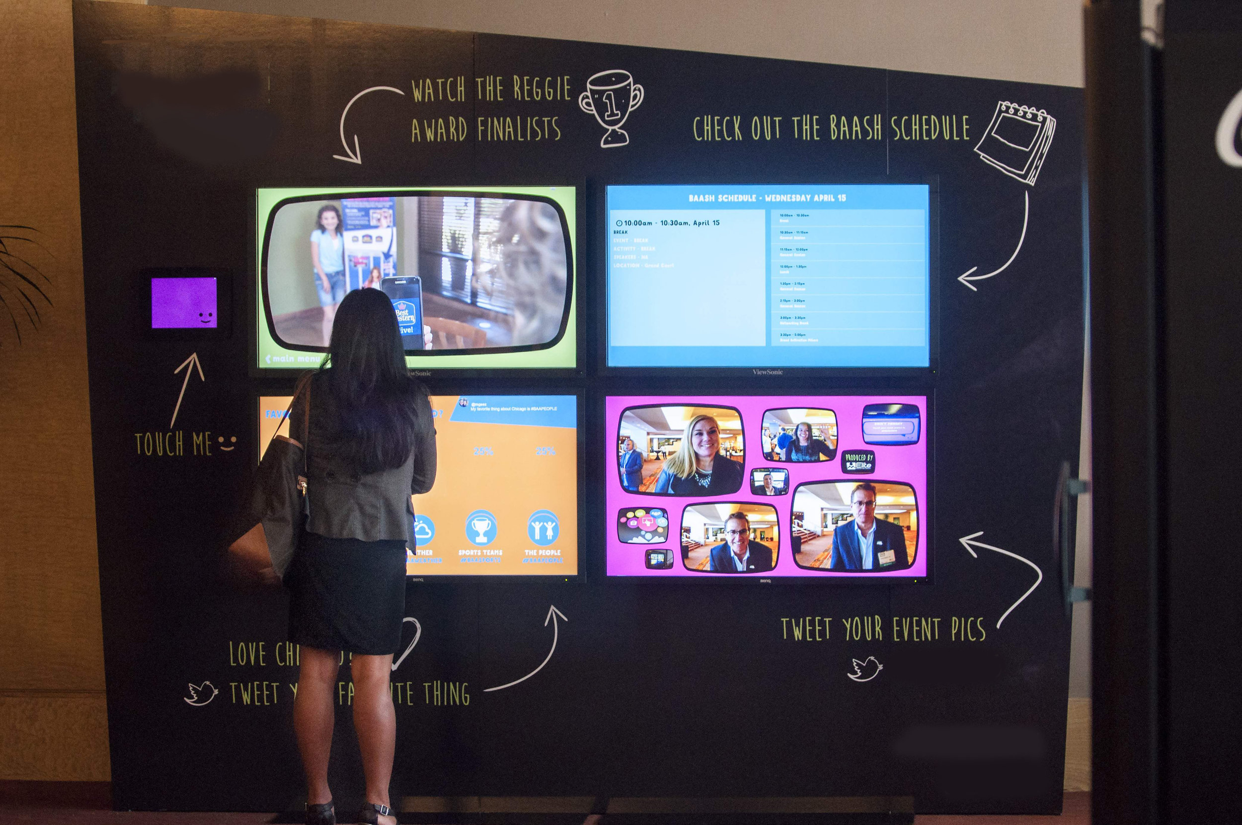 An interactive and social live video wall.