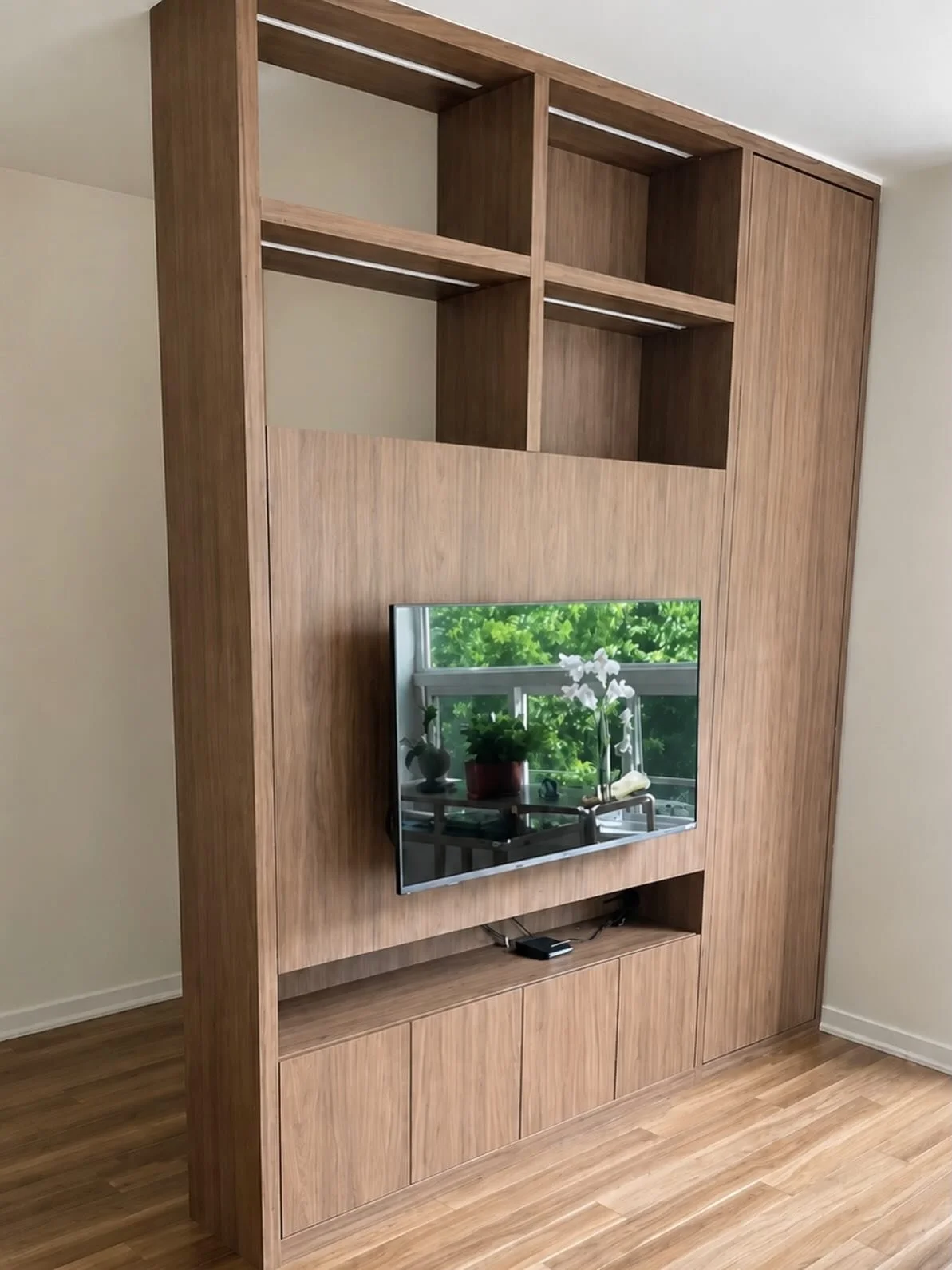 Custom Media Wall &amp; Room divider 
#customfurniture #montreal #custommade #design #wall