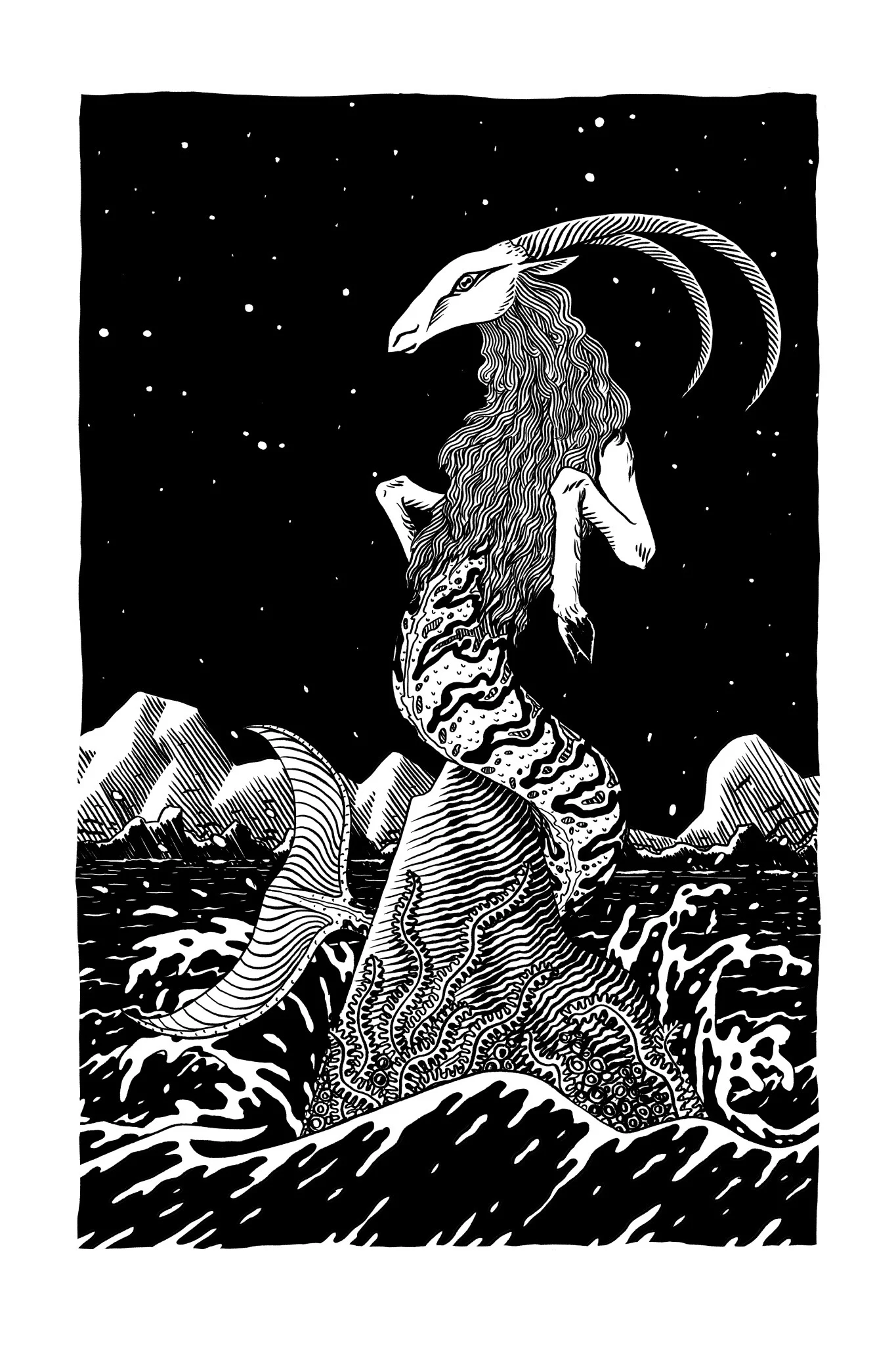 Capricorn by Alejandro Cardenas, from our book The Stars Within You. Prints available for purchase here: etherealculture.com/shop