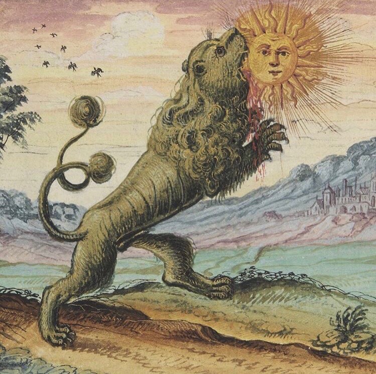 Green Lion Devouring the Sun, from an alchemical and Rosicrucian compendium, ca. 1760