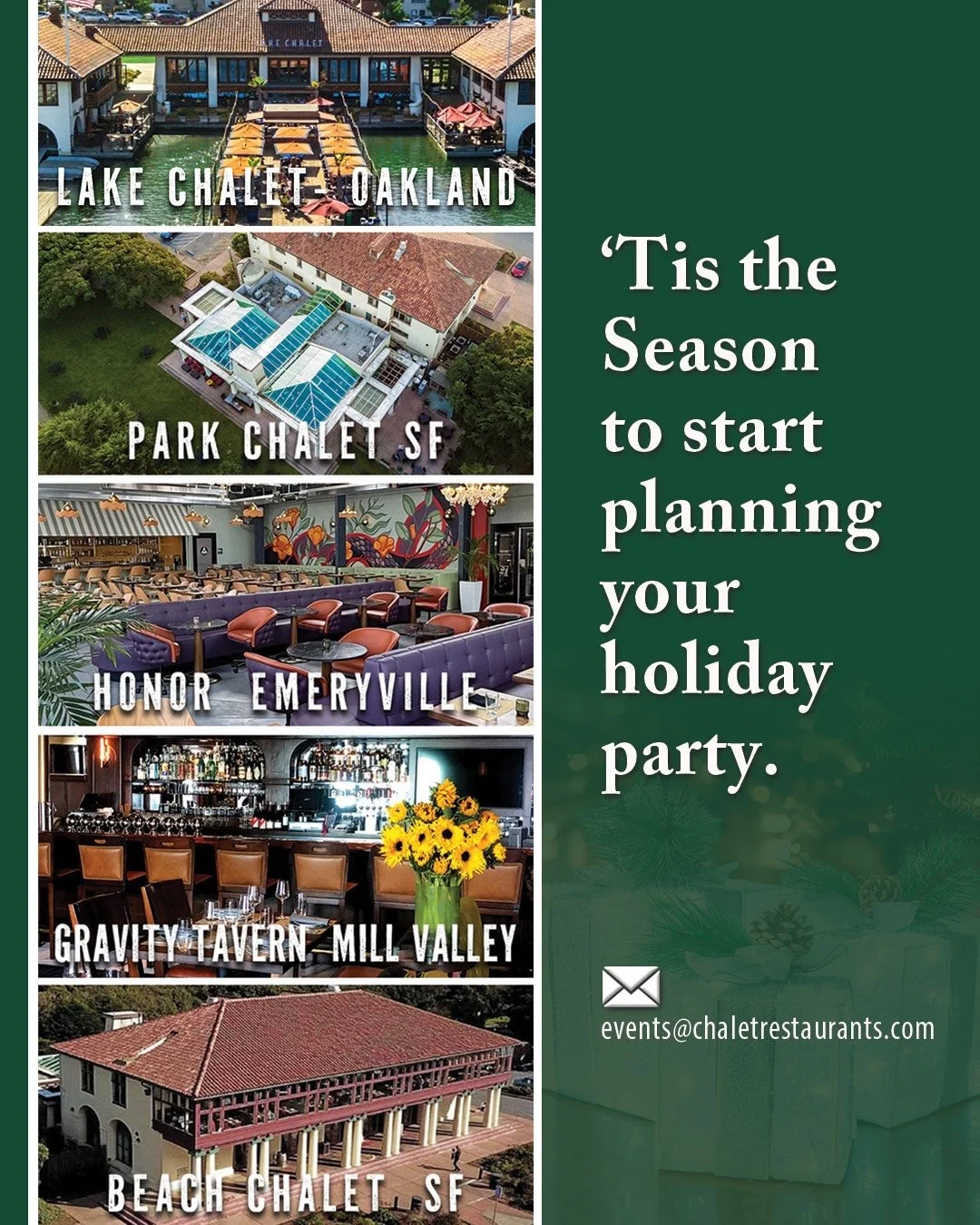 🎉 &lsquo;Tis the Season to Celebrate! 🎄✨

Whether you&rsquo;re planning a cozy team dinner or a full-company holiday blowout, we have five amazing venues ready to bring your vision to life&mdash;with stunning settings, legendary cocktails, and cust