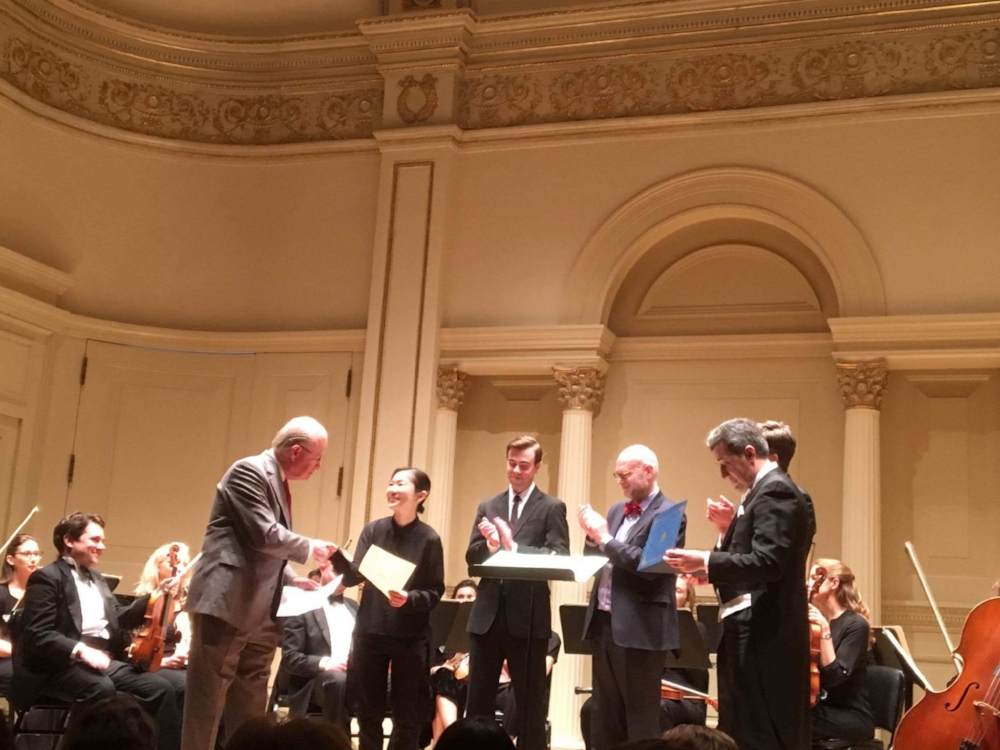 Alana Chan receiving the award at Carnagie Hall