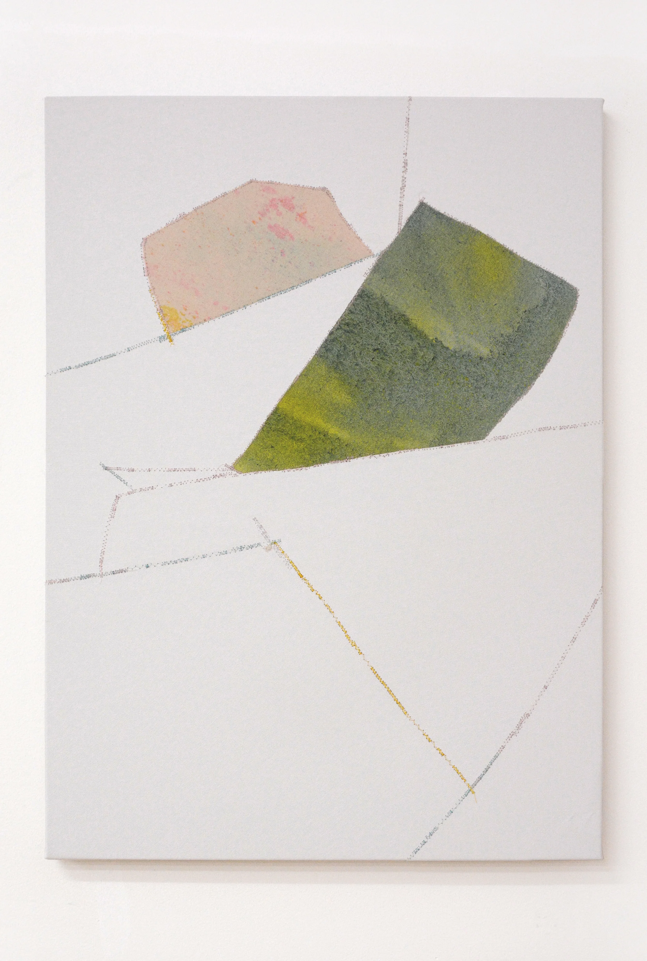 Twist , oil and thread on canvas, 56 x 76 cm, 2016 .