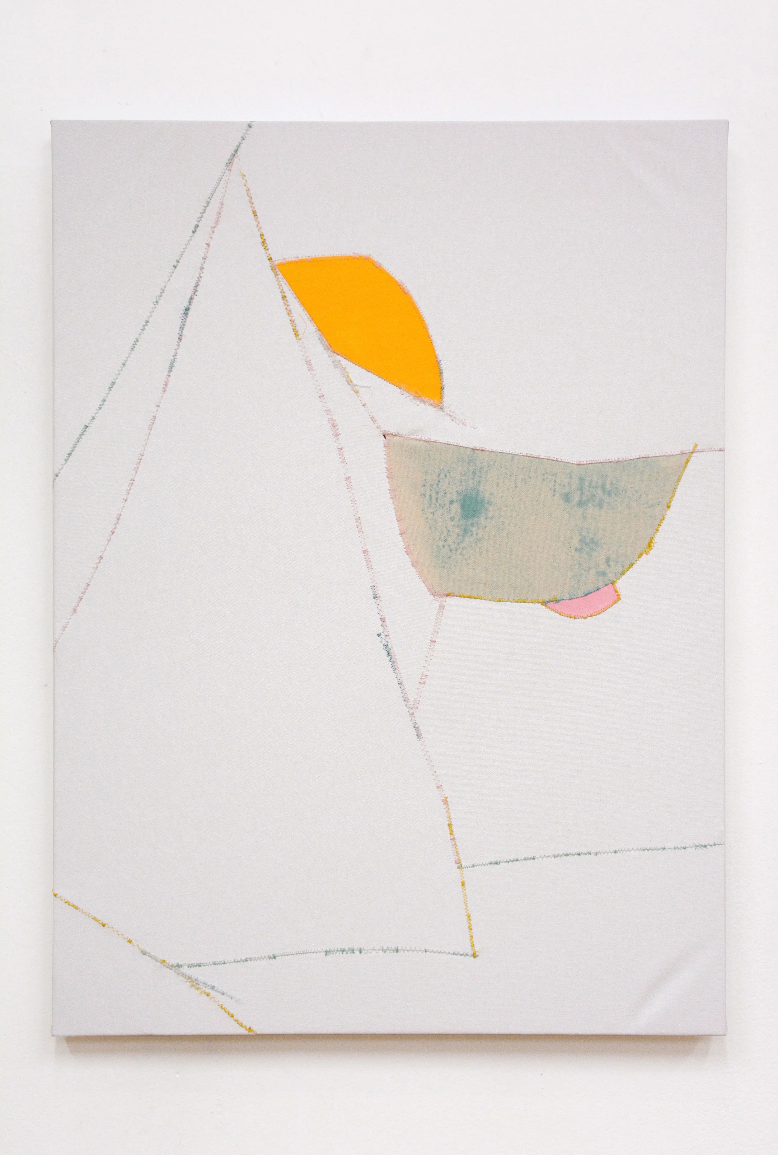 Crisp , oil and thread on canvas, 56 x 76 cm, 2016 .