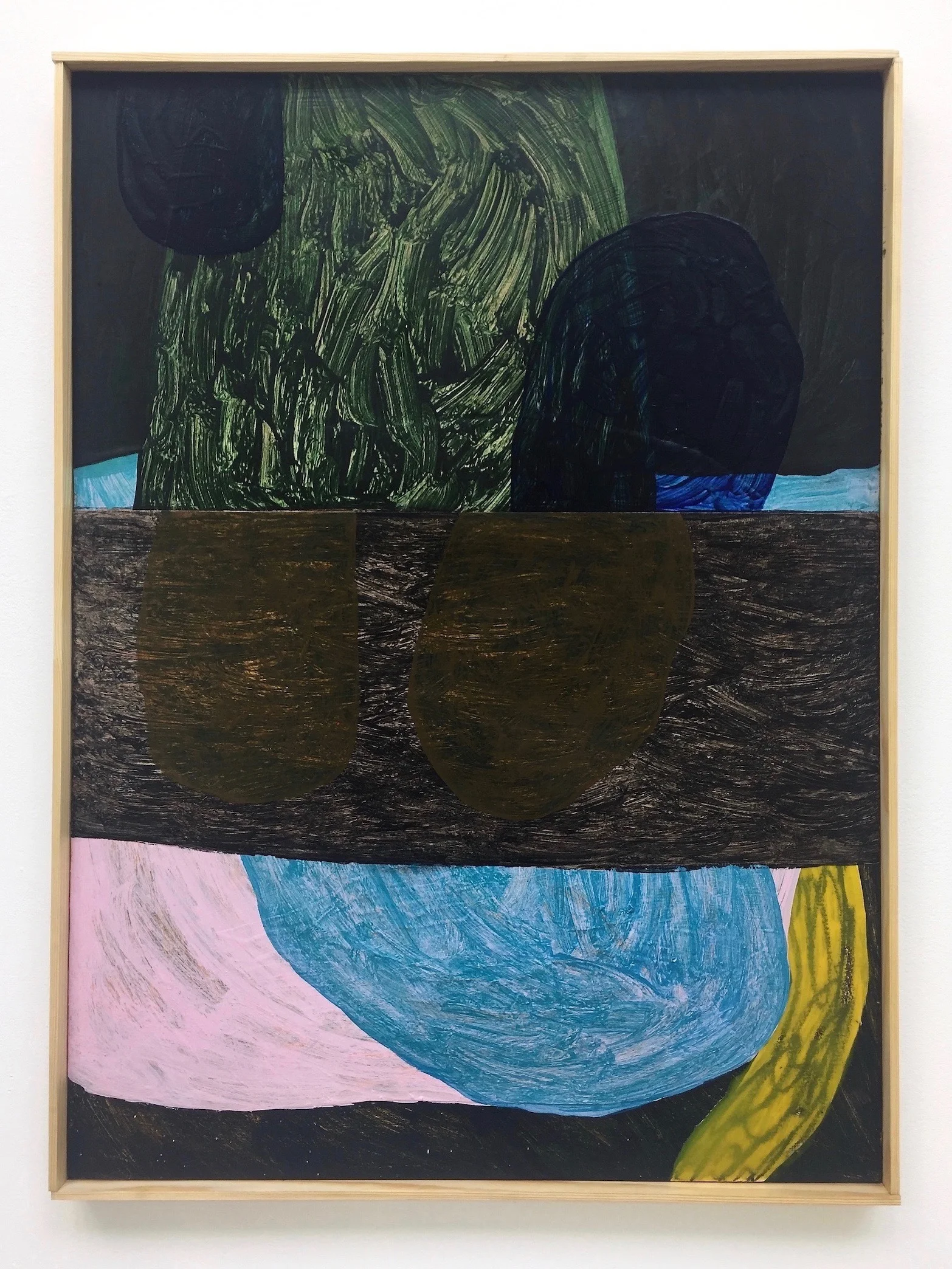 'Tiny Sound', oil, acrylic, resin and paper on canvas, 76 x 56 cm, 2017.