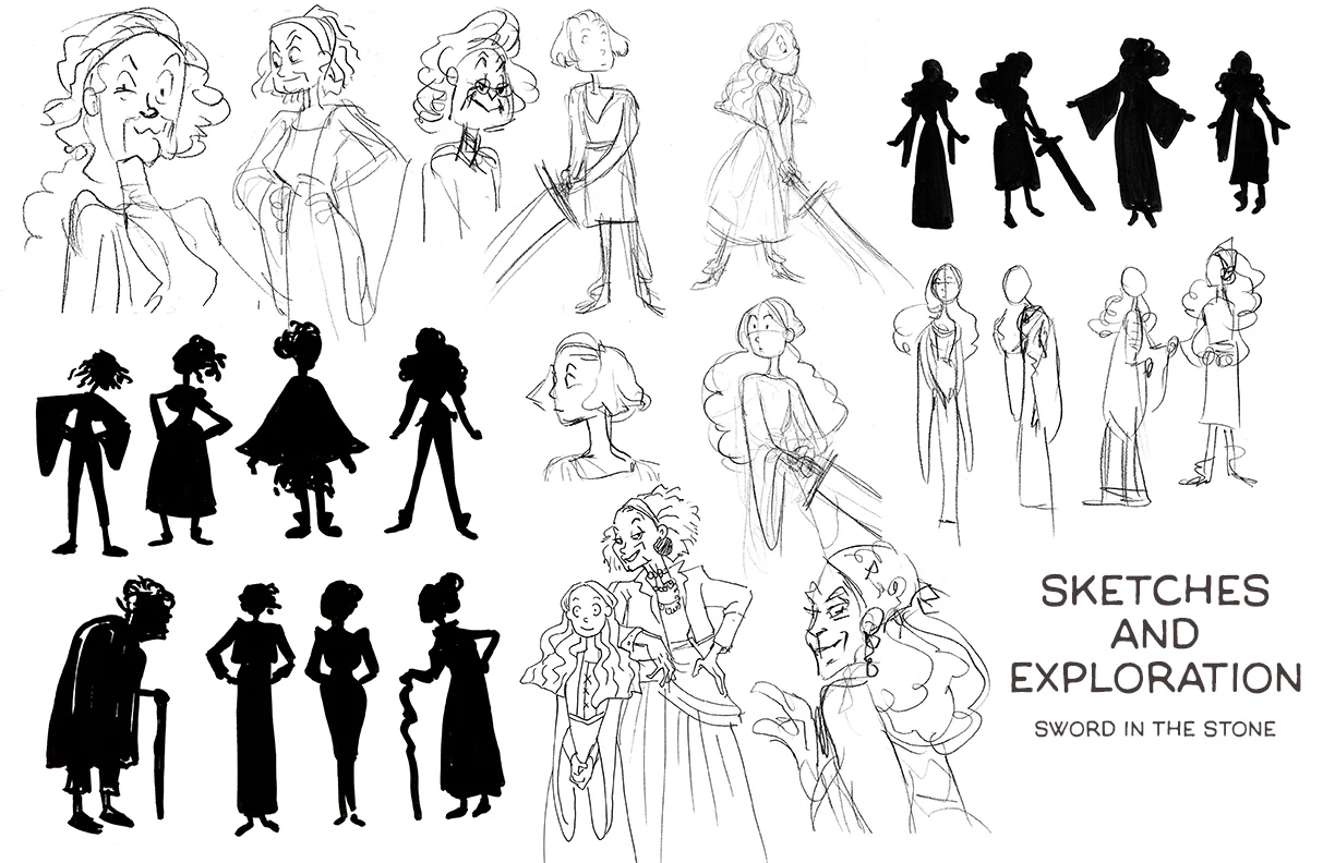 Character exploration for an animated TV series adaptation of The Sword in the Stone