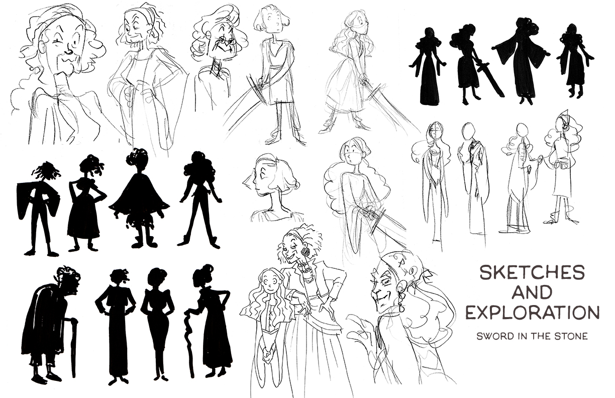  Character exploration for an animated TV series adaptation of The Sword in the Stone 