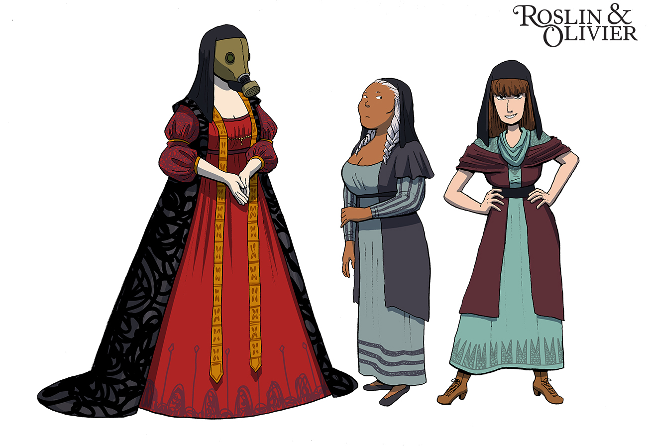  Cast of characters from my graphic novel project, Roslin and Olivier 