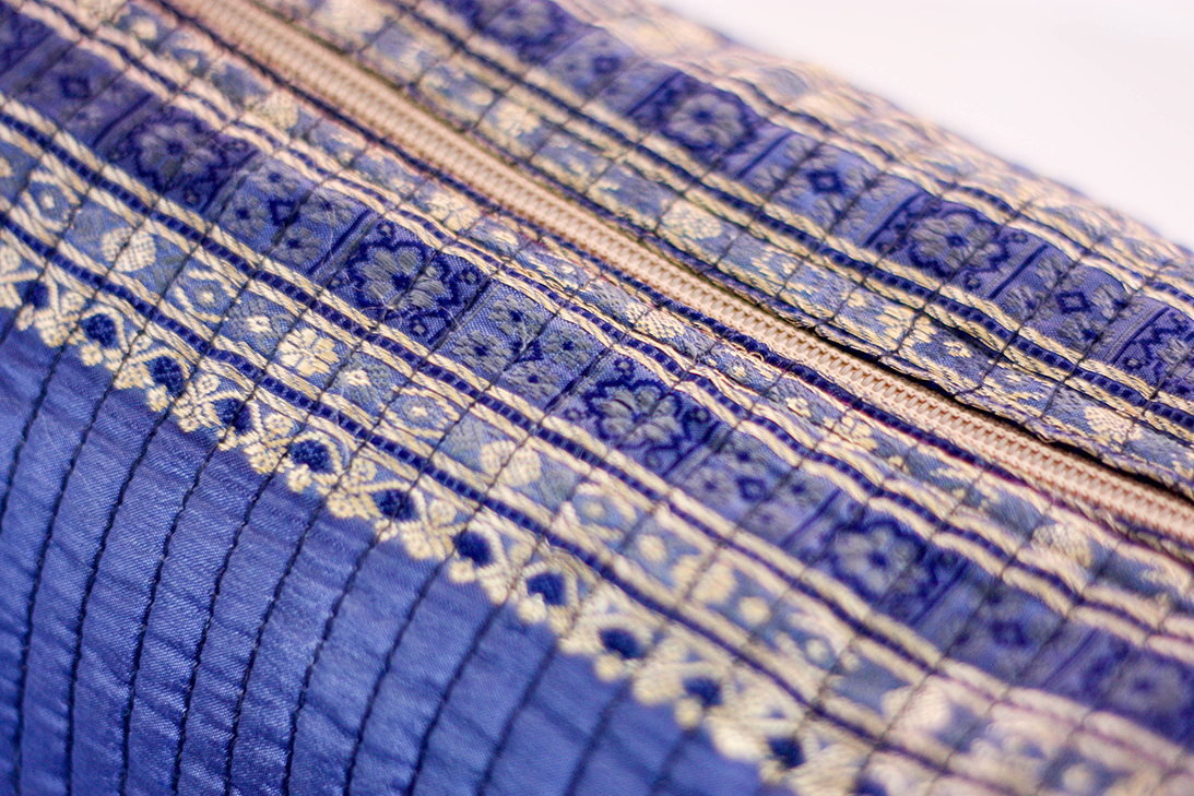 Purple Travel Case (Close-up) from Vintage Indian Sari | Made With a Purpose