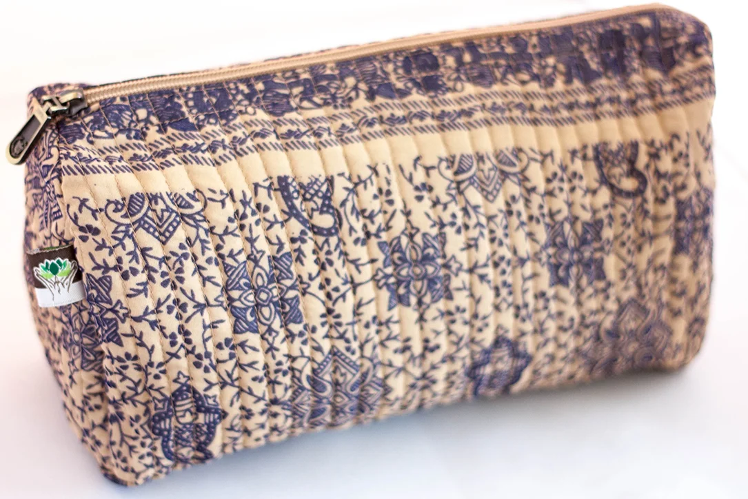 Quilted Cotton Travel Case from Vintage Indian Textiles | Made With a Purpose
