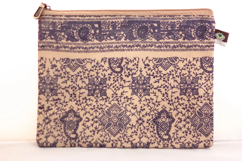 Navy/Tan Paisley Printed Wallet from Vintage Indian Textiles | Made With a Purpose