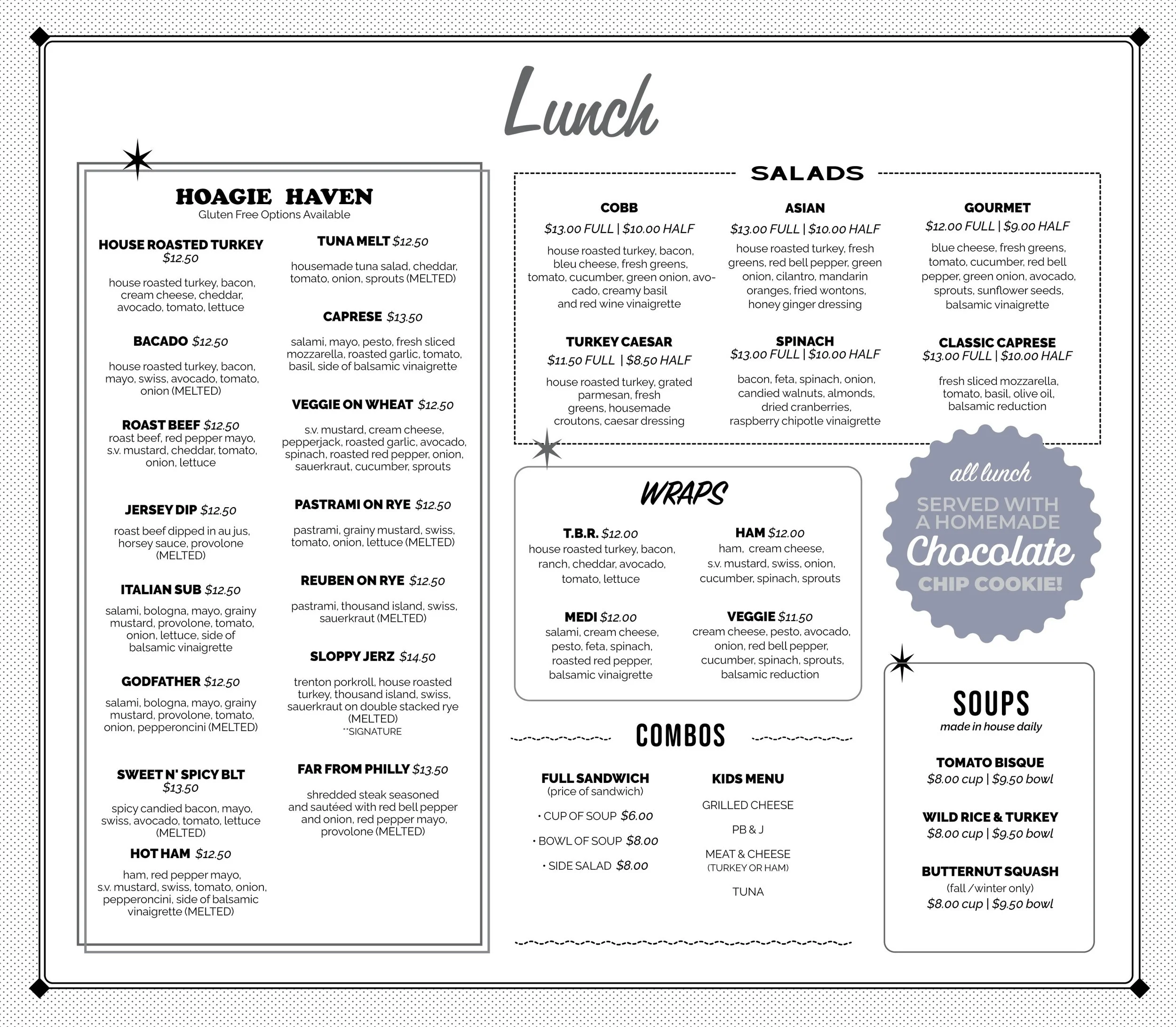 Lunch Menu — Jersey Girl