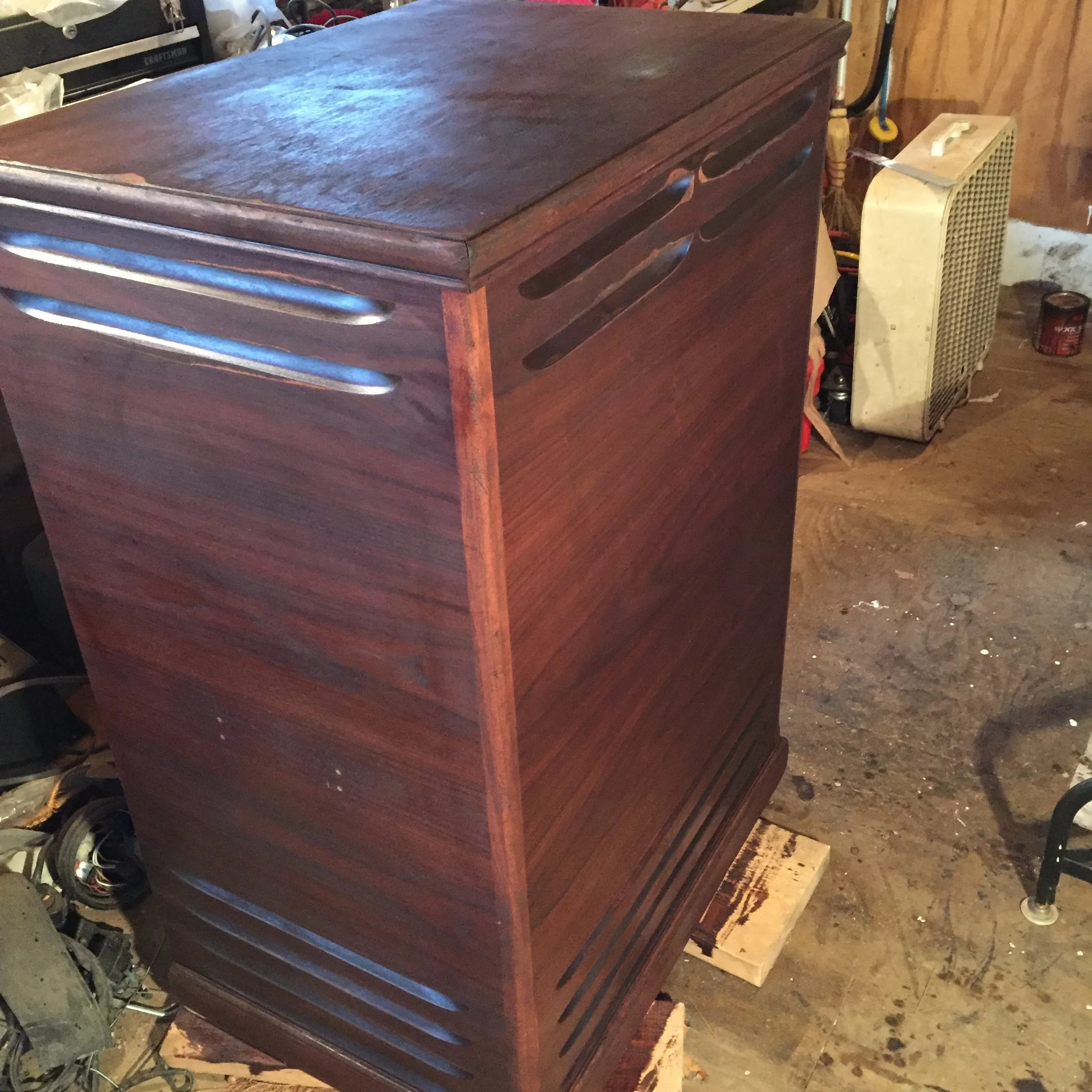 Next I stained it.