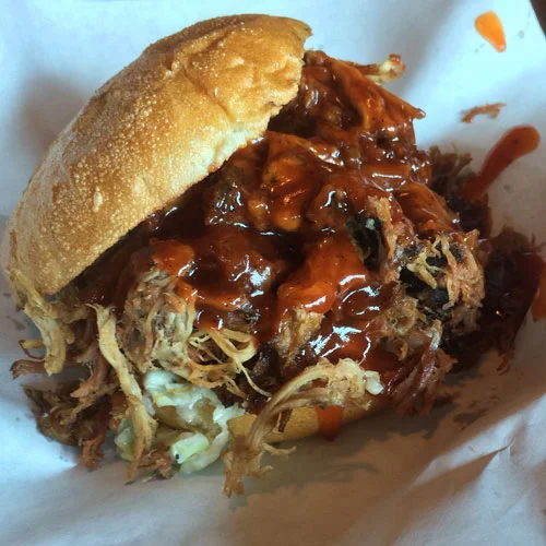 Phil's BBQ in San Diego pulled pork sandwich