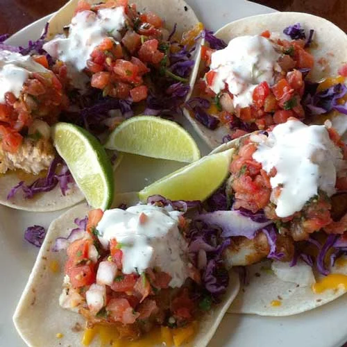 Fish tacos at South Beach Bar and Grille, San Diego