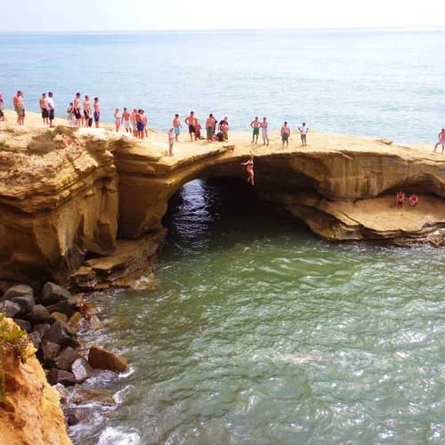 Sunset Cliffs offers a beautiful walk along the coast and crazy people jumping off the rocks
