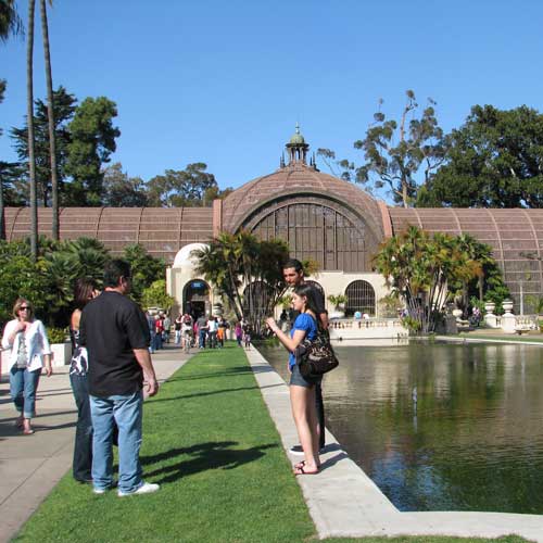 Botanical gardens and ponds at Balboa Park