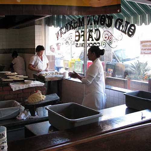 Hand making tortillas at Old Town Mexican Cafe