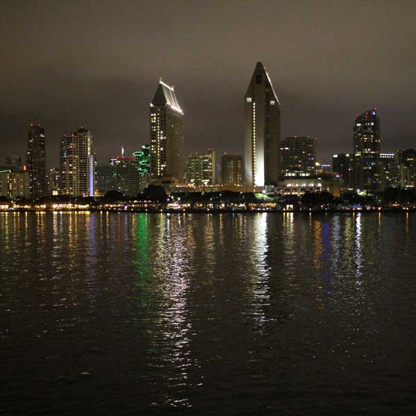 San Diego skyline you can only see from the water.