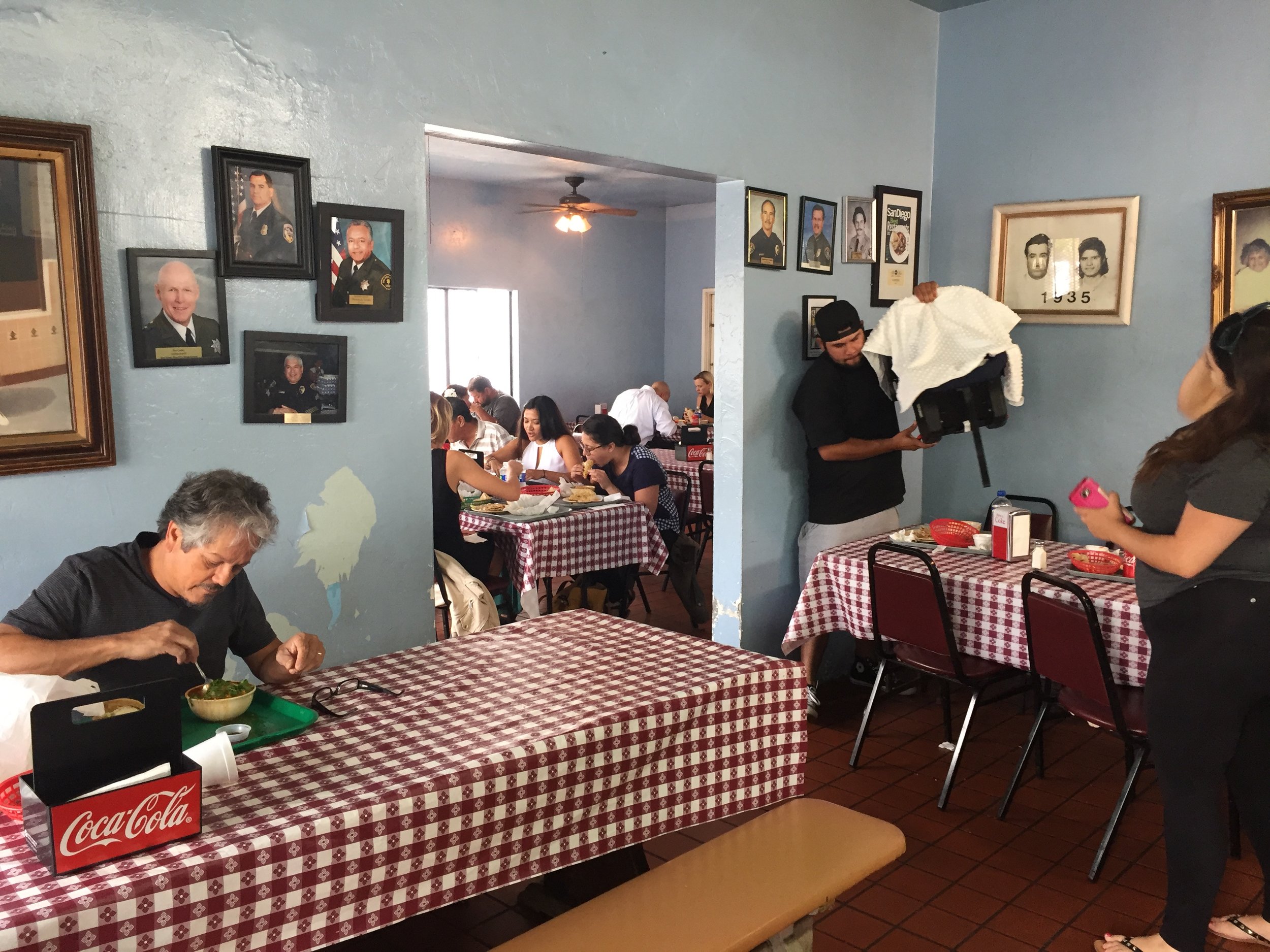 The dining room at Las Cuatro Milpas