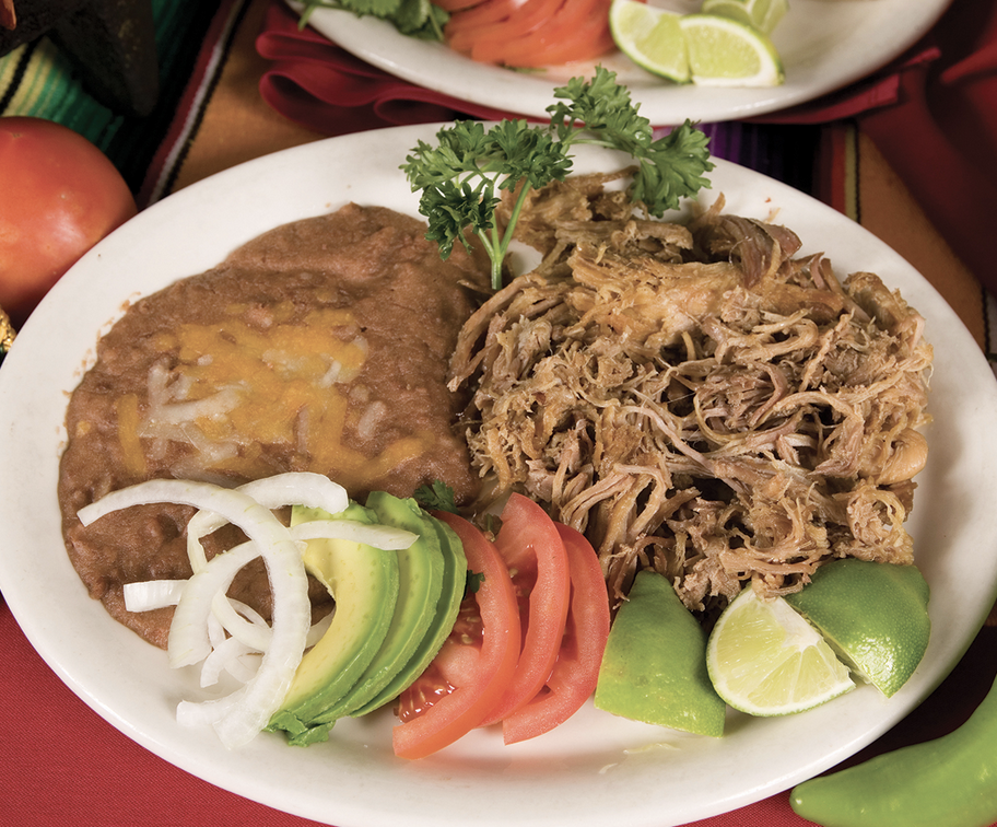 Carnitas at Old Town Mexican Cafe in San Diego