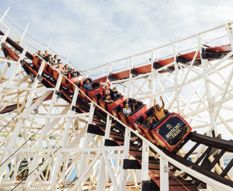 Giant Dipper roller coaster in Belmont Park San Diego