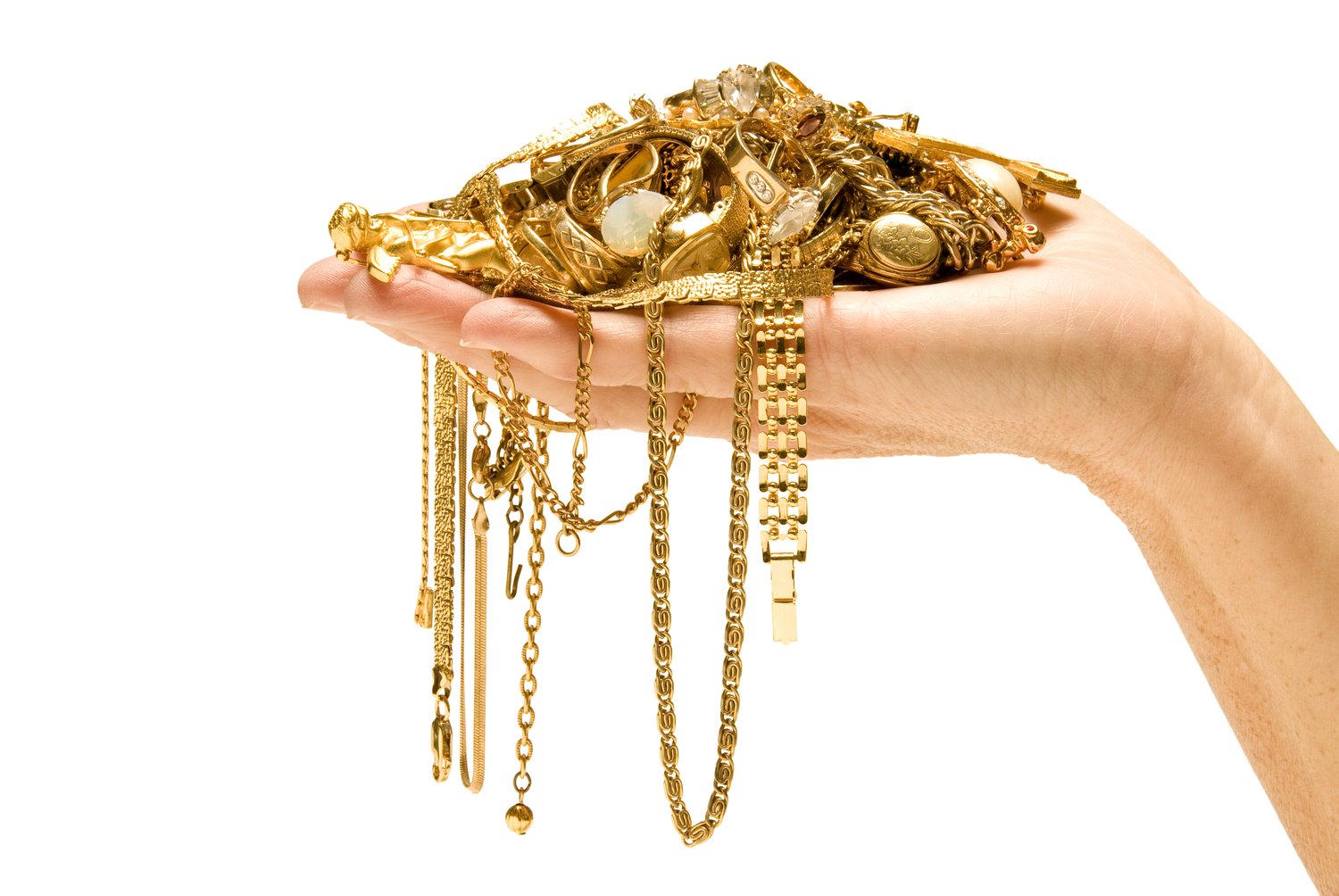 18ct yellow gold diamond set coco earstuds - Baroque Jewellery