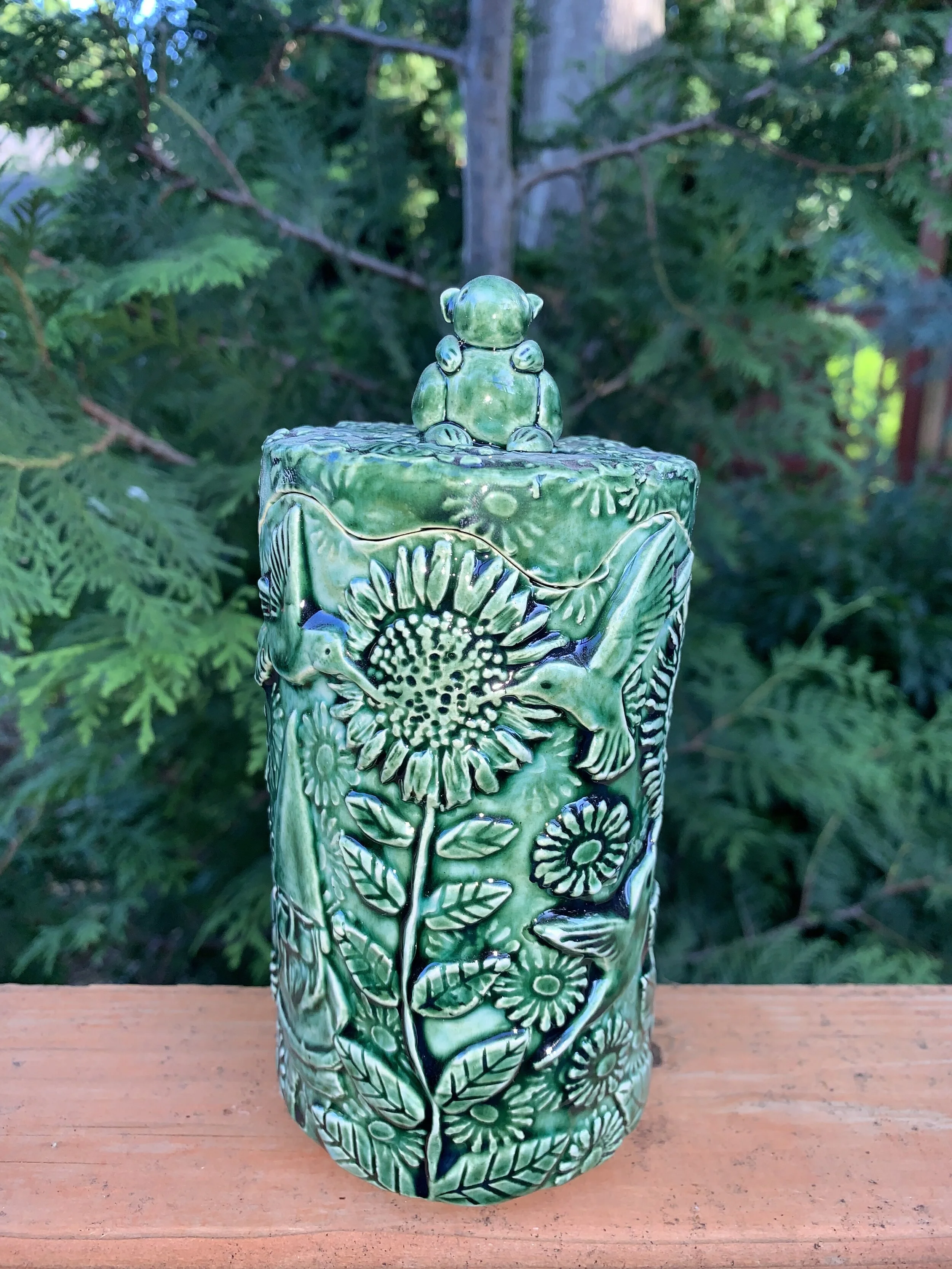 squirrel topped gnome cylinder box - .JPG