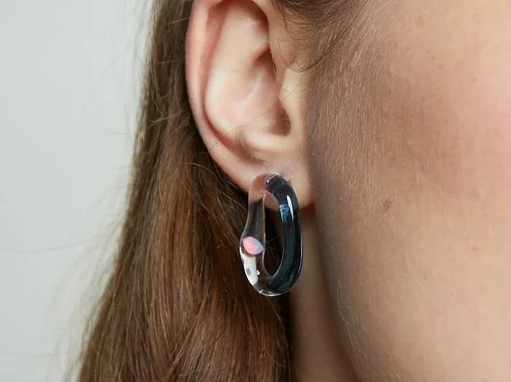 Gilson Opal Two Tone Oval Earrings