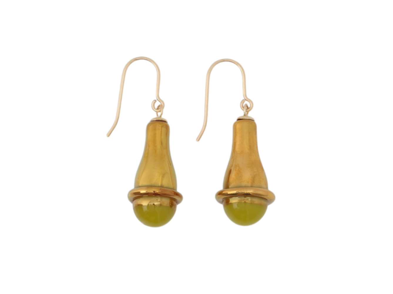 Gold Fumed Drop Earrings