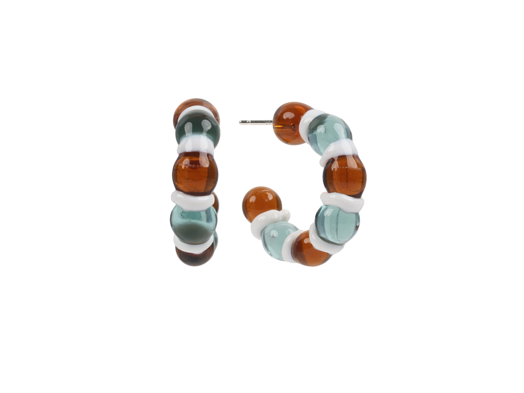 Two Tone Pebble Hoops