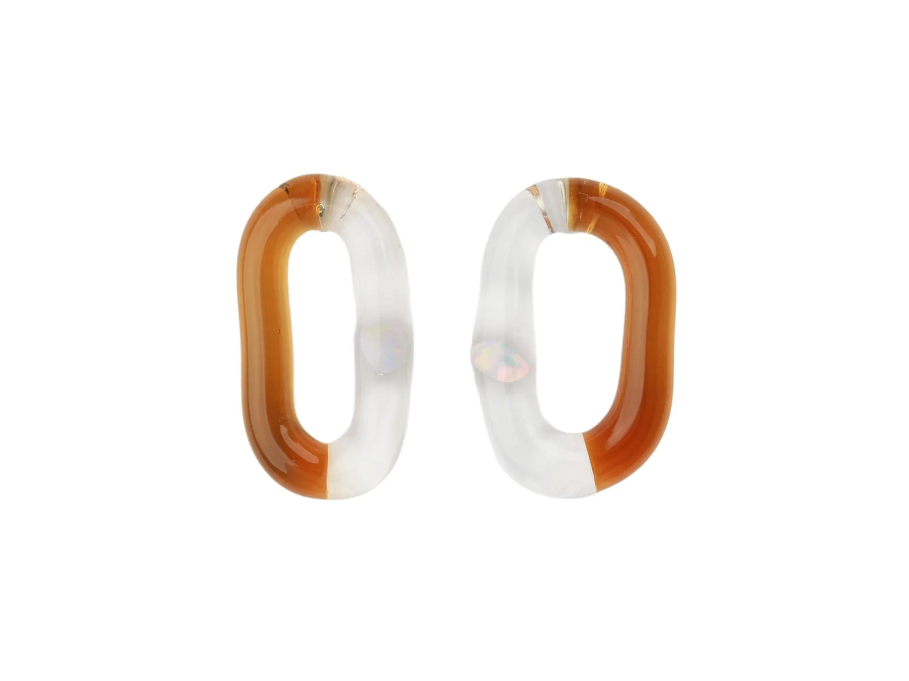 Gilson Opal Two Tone Oval Earrings