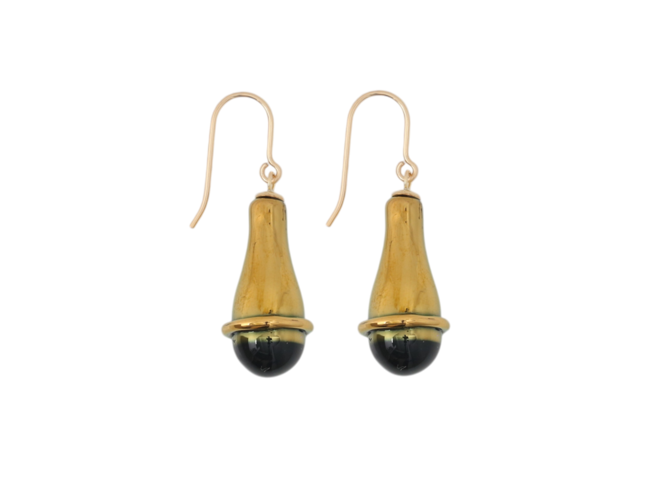 Gold Fumed Drop Earrings